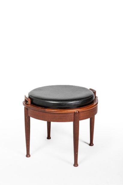 B-J HANSEM
Rosewood veneered stool with seat...