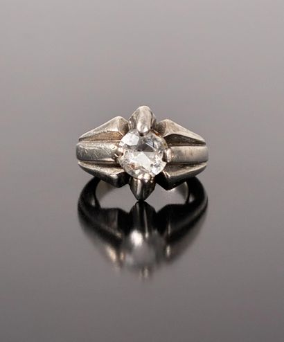 Bague en argent 800 millièmes façon byker...