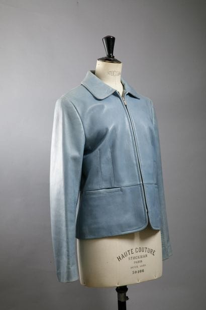 ANN TAYLOR
Light blue leather jacket for...