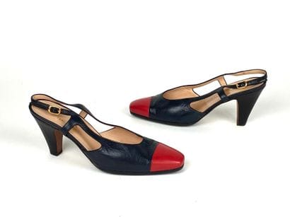 TANINO CRISCI
Navy blue leather and red toe...