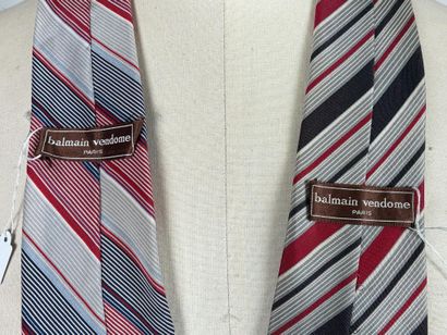 BALMAIN VENDÔME
Set of two silk ties decorated...