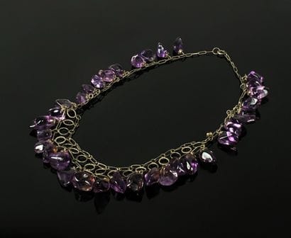 Collier en argent filigrané à pendeloques...