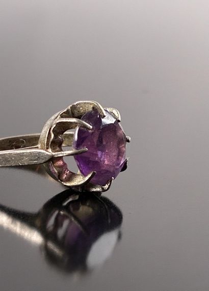 Bague en argent 800 millièmes poinçon crabe...