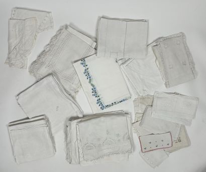Ensemble de linge de maison en coton et dentelle,...