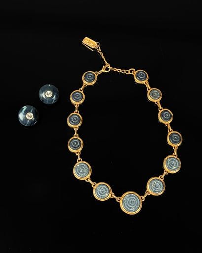Set consisting of a choker necklace in gilded...