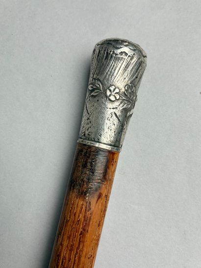 Canne à pommeau Milord, métal argenté, de...