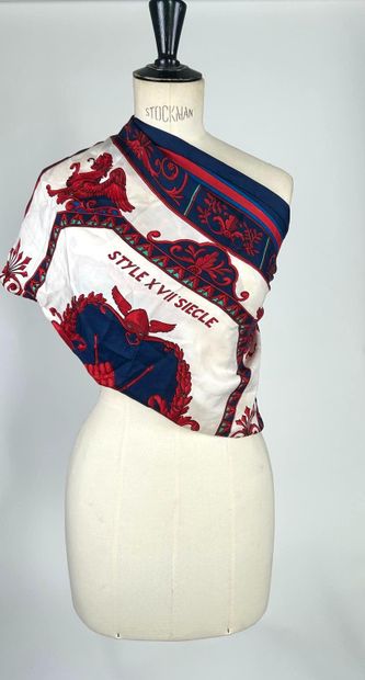 Set of two silk squares including: 
- Red,...