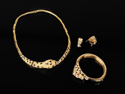 Parure panthère dans le goût de Cartier composée...