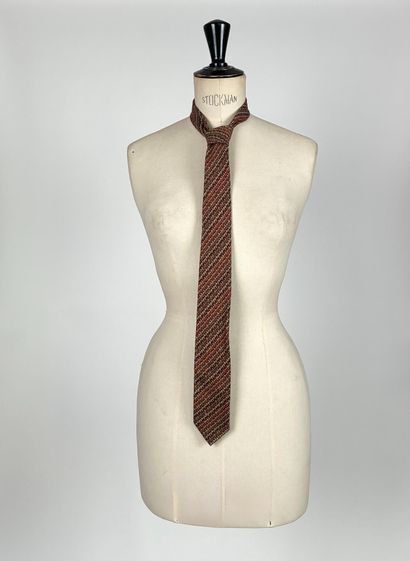 Set of four wool ties in shades of orange,...