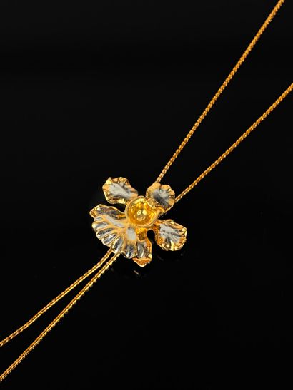 Collier style lasso en métal doré orné en...