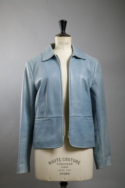 ANN TAYLOR
Light blue leather jacket for...