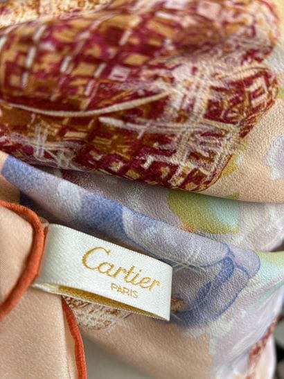 Set of three silk and polyester squares from...