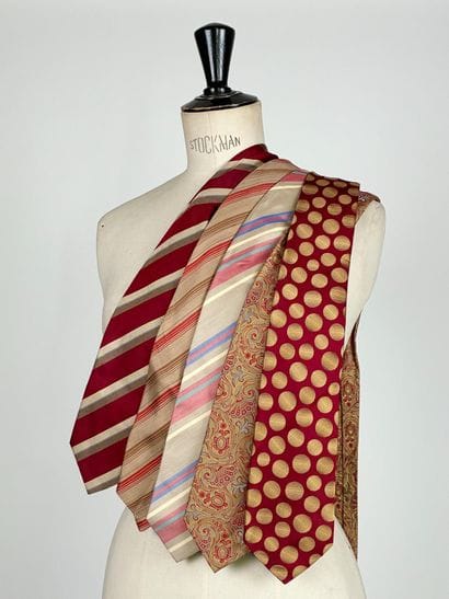 Set of five silk ties of various marks in...