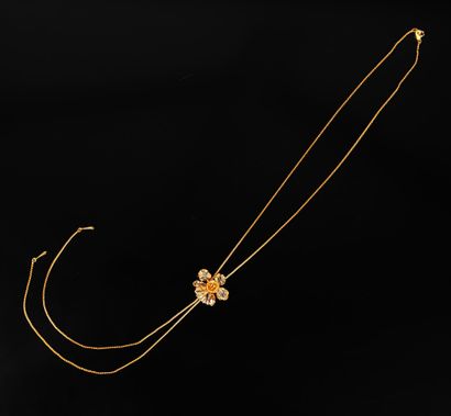 Collier style lasso en métal doré orné en...