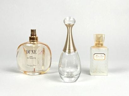 CHRISTIAN DIOR 
Ensemble de trois flacons...