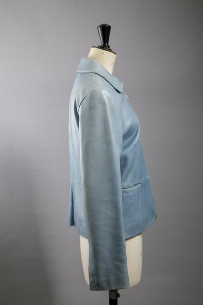 ANN TAYLOR
Light blue leather jacket for...
