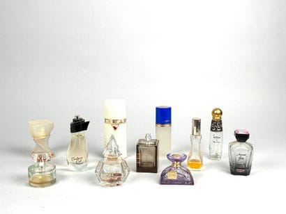 Set of ten empty bottles including : 
Montana,...