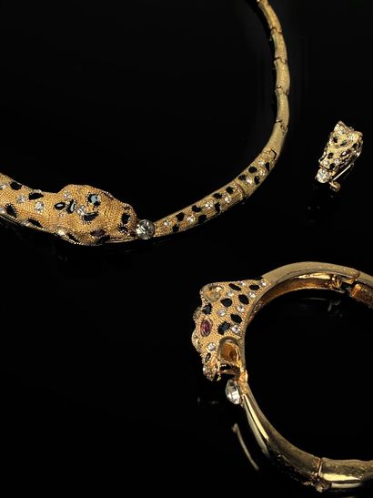 Parure panthère dans le goût de Cartier composée...