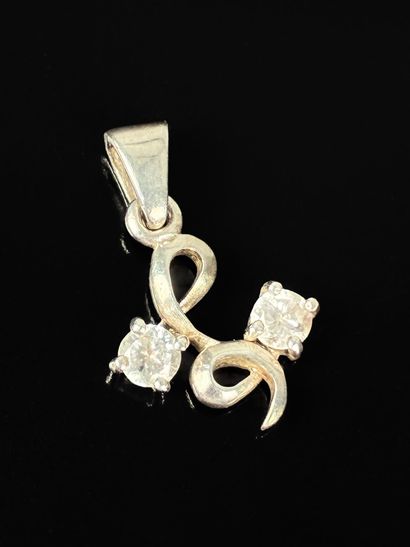 Pendentif en argent, poinçon cygne, à enroulement...