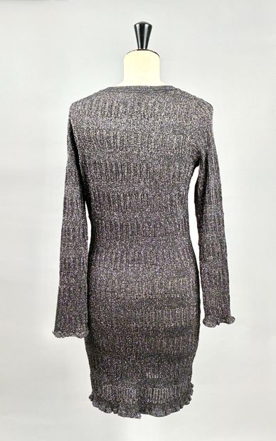 ZAPA PARIS 
Robe en maille noire et argenté...