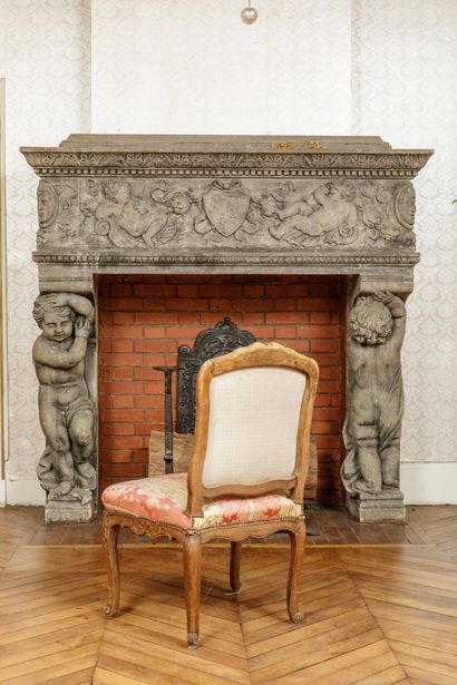 Banquette et un fauteuil de style Louis XV...