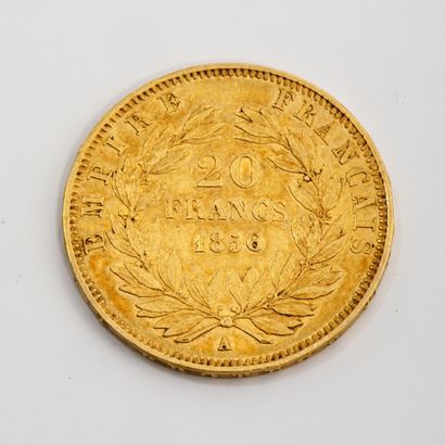 Une pièce de 20 francs or Napoléon III tête...
