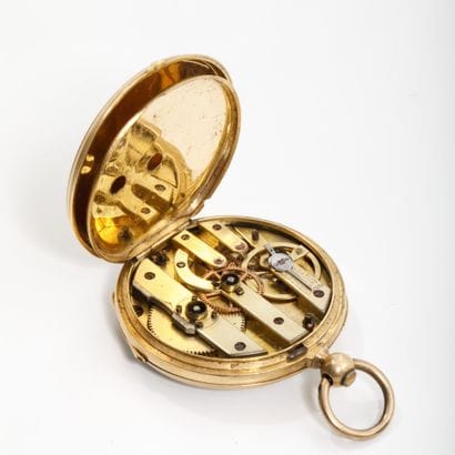 Petite montre de poche en or jaune 750 millièmes...