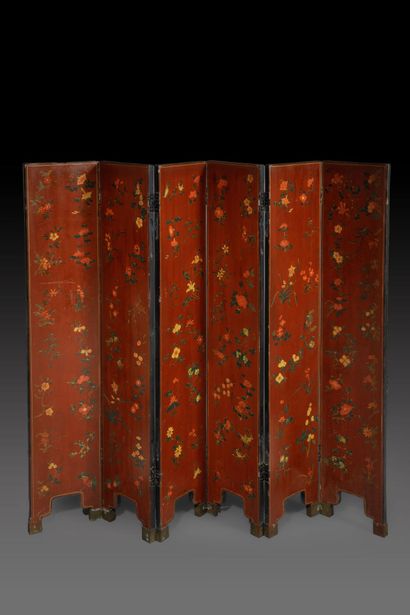 CHINA, 20th Century 
Six-panel screen in...