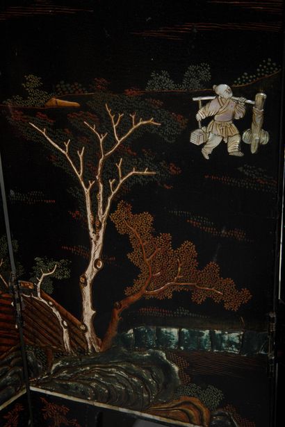 CHINA, 20th Century 
Six-panel screen in...