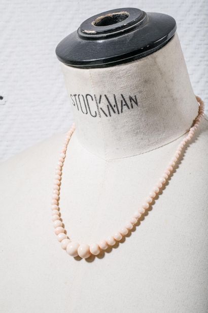 Light pink coral pearl necklace, known as...