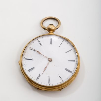 Petite montre de poche en or jaune 750 millièmes...