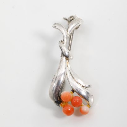 Small silver plated pin brooch featuring...