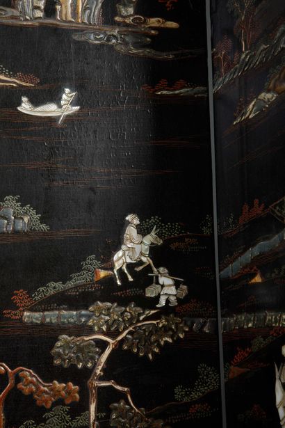 CHINA, 20th Century 
Six-panel screen in...