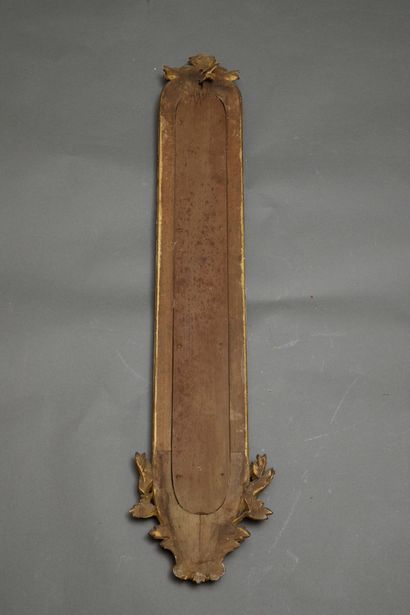 Gilded wooden thermometer, carved with an...
