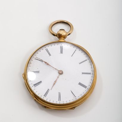 Petite montre de poche en or jaune 750 millièmes...