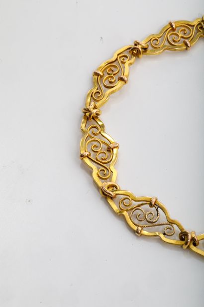 Bracelet en or jaune 585 millièmes composé...