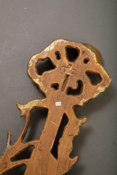 Pair of large gilded and silvered wooden...