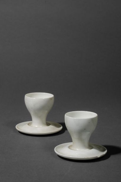 Sèvres 
Pair of white porcelain egg cups,...