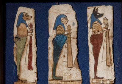 EGYPT—
Three pieces of cartonnage or stuccoed...