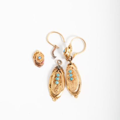 Paire de boucles d'oreilles en or jaune 750...