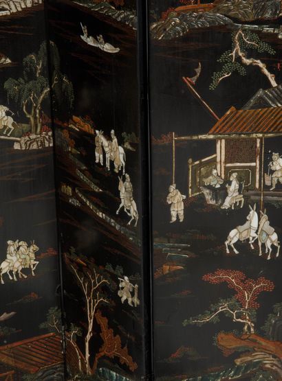 CHINA, 20th Century 
Six-panel screen in...