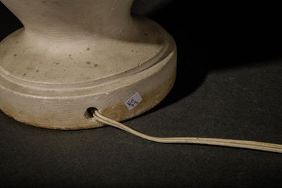 Plaster lamp base depicting a neoclassical...