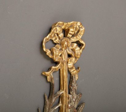 Pair of large gilded and silvered wooden...