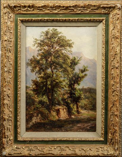 André GIROUX (1801-1879)
ARBRES DEVANT UN...