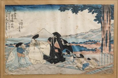 JAPAN, 19th century 
Print depicting a theatrical...