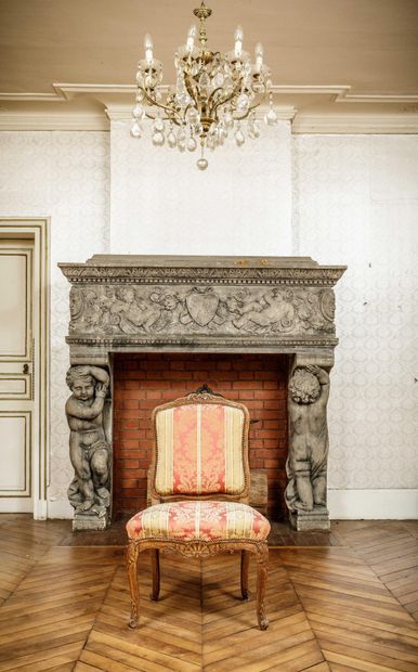 Banquette et un fauteuil de style Louis XV...