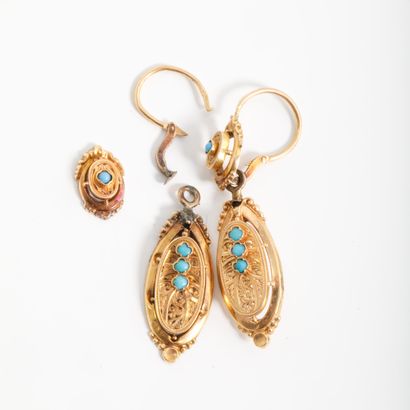 Paire de boucles d'oreilles en or jaune 750...