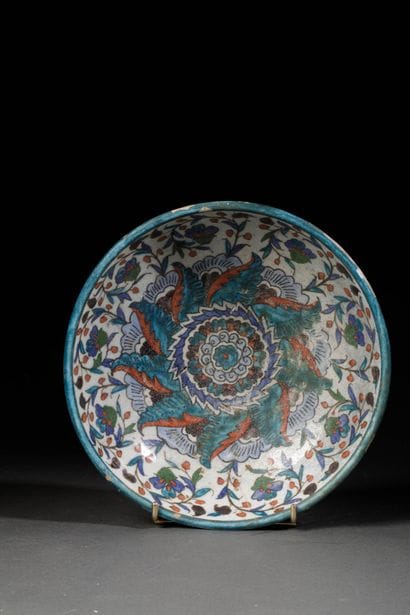 18th-century Middle Eastern piece, a polychrome...
