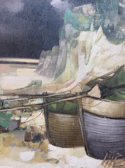 Albert DEMAN (1929–1996)
Stranded Boats
Oil...
