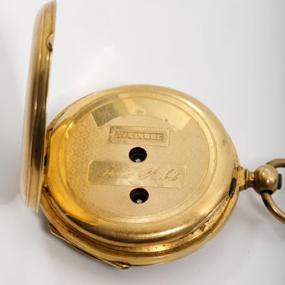 Petite montre de poche en or jaune 750 millièmes...
